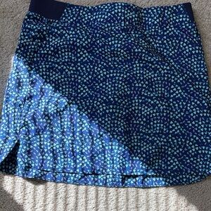 Blue Patterned Women's Skort